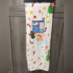 New Care Bears 50" x 70" Care Bear Christmas Caroling White Blanket On Hanger